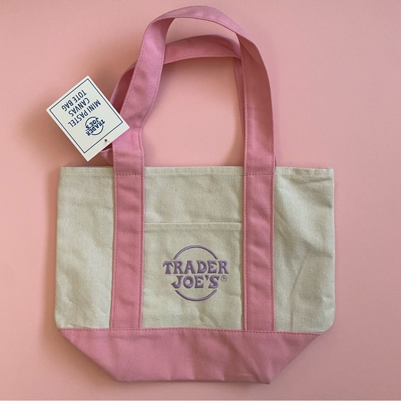 TraderJoe’s Mini Tote Bag - Pink and Purple SET - Picture 2 of 6